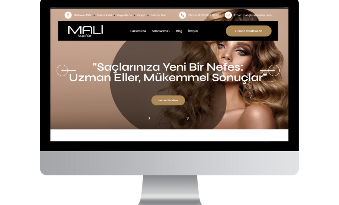 Malikuafor.com, sade ve kullanıcı dostu bir tasarımla hazırlanarak hizmetler ve fiyatları net şekilde sunuyor. Mobil uyumluluğu sayesinde her cihazda sorunsuz erişim sağlanırken, entegre online randevu sistemi kullanıcıların kolayca hizmet almasını mümkün kılıyor.