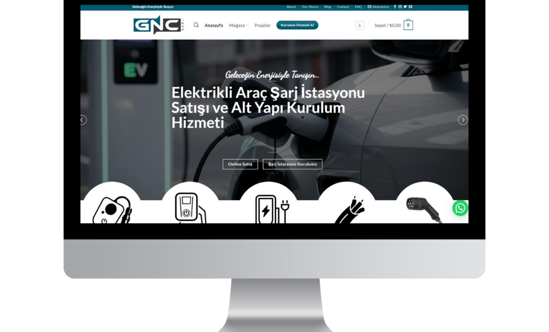 Gncsarj, elektrikli araçlar için şarj istasyonları ve aksesuarlarının satışını yapan kapsamlı bir e-ticaret sitesi. Site, ürünlerin teknik özelliklerini net şekilde sunarken, hızlı sayfa yükleme performansı ve tam mobil uyumluluk sayesinde kullanıcıların her cihazda kesintisiz ve kolay alışveriş deneyimi yaşamasını sağlıyor.
