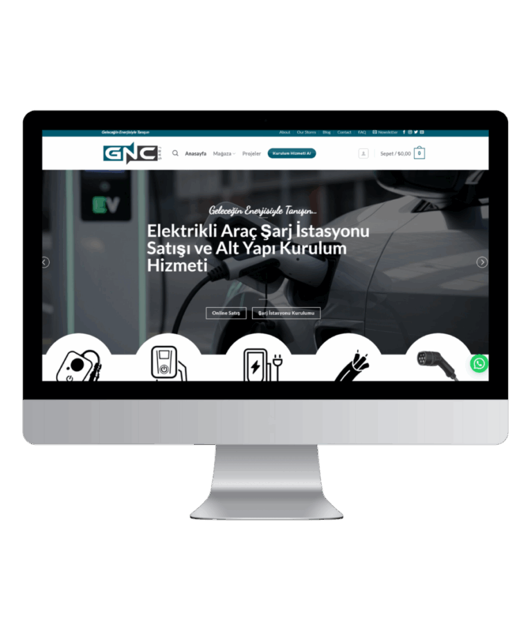 Gncsarj, elektrikli araçlar için şarj istasyonları ve aksesuarlarının satışını yapan kapsamlı bir e-ticaret sitesi. Site, ürünlerin teknik özelliklerini net şekilde sunarken, hızlı sayfa yükleme performansı ve tam mobil uyumluluk sayesinde kullanıcıların her cihazda kesintisiz ve kolay alışveriş deneyimi yaşamasını sağlıyor.