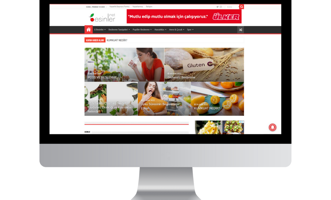 Besinler.net, içerik odaklı bir bilgi sitesi olarak sade ve düzenli bir yapıda tasarlandı. Kategori bazlı sayfa yapısıyla farklı besin gruplarına kolay erişim sağlanıyor. Site, hızlı yüklenen sayfalar ve mobil uyumluluk özellikleriyle her cihazda sorunsuz çalışıyor. Kullanıcı dostu navigasyon ve temiz tasarımıyla ziyaretçilere kesintisiz deneyim sunuyor.
