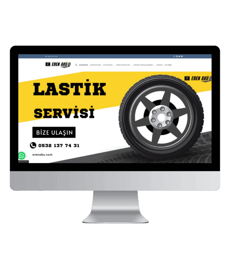 Erenaku.com, akü ve lastik servisi hizmeti veren bir firma için sade ve kullanıcı dostu şekilde tasarlandı. Mobil uyumlu ve hızlı çalışan site, hizmet alanları ve iletişim bilgilerini net biçimde sunuyor. Acil destek için WhatsApp entegrasyonu bulunuyor.