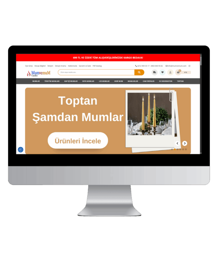 Mumvemum.com, geniş ürün kategorilerine sahip, kullanıcı dostu bir e-ticaret sitesi olarak tasarlandı. Site, hızlı sayfa yükleme ve tam mobil uyumluluk sağlıyor. Kategori bazlı filtreleme, detaylı ürün sayfaları ve güvenli ödeme altyapısıyla alışveriş süreci optimize edildi. Arayüz sade ve erişilebilir, kullanıcıların kolayca ürün bulmasına olanak tanıyor.